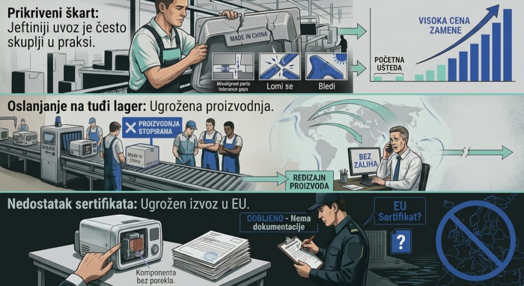 Kada izbegavati uvozni deo (Iako je dostupan i jeftiniji)
